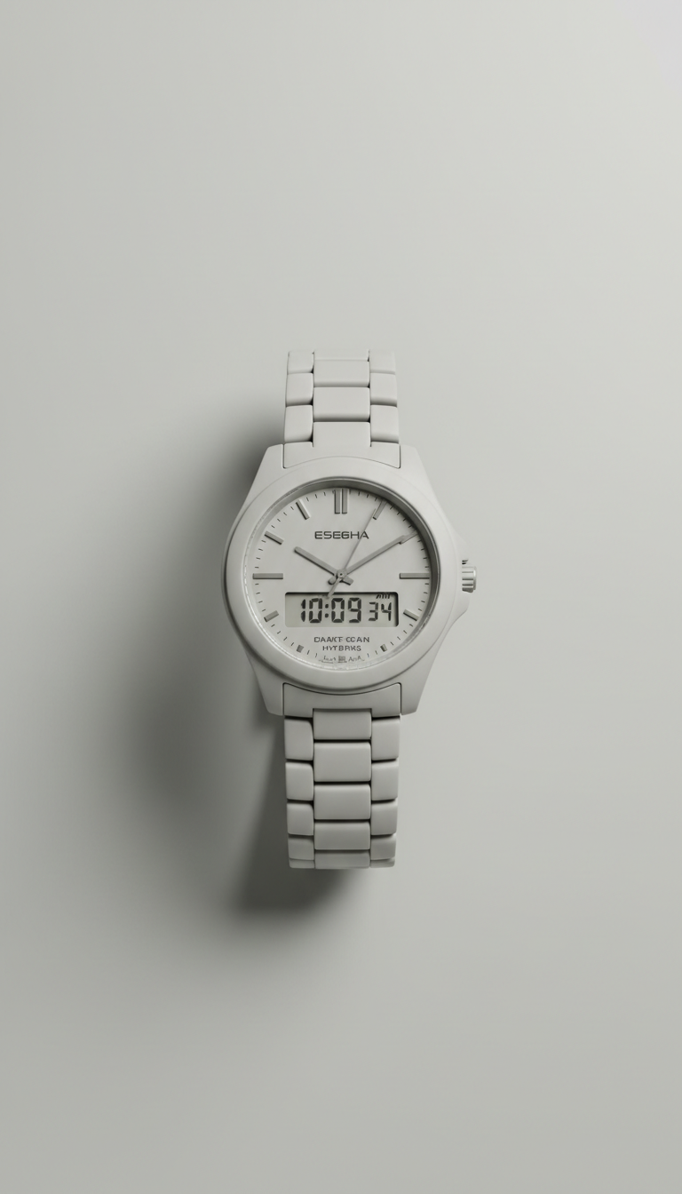 Ceramic analog-digital hybrid watch
