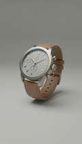 Pale pewter traveler’s chronograph