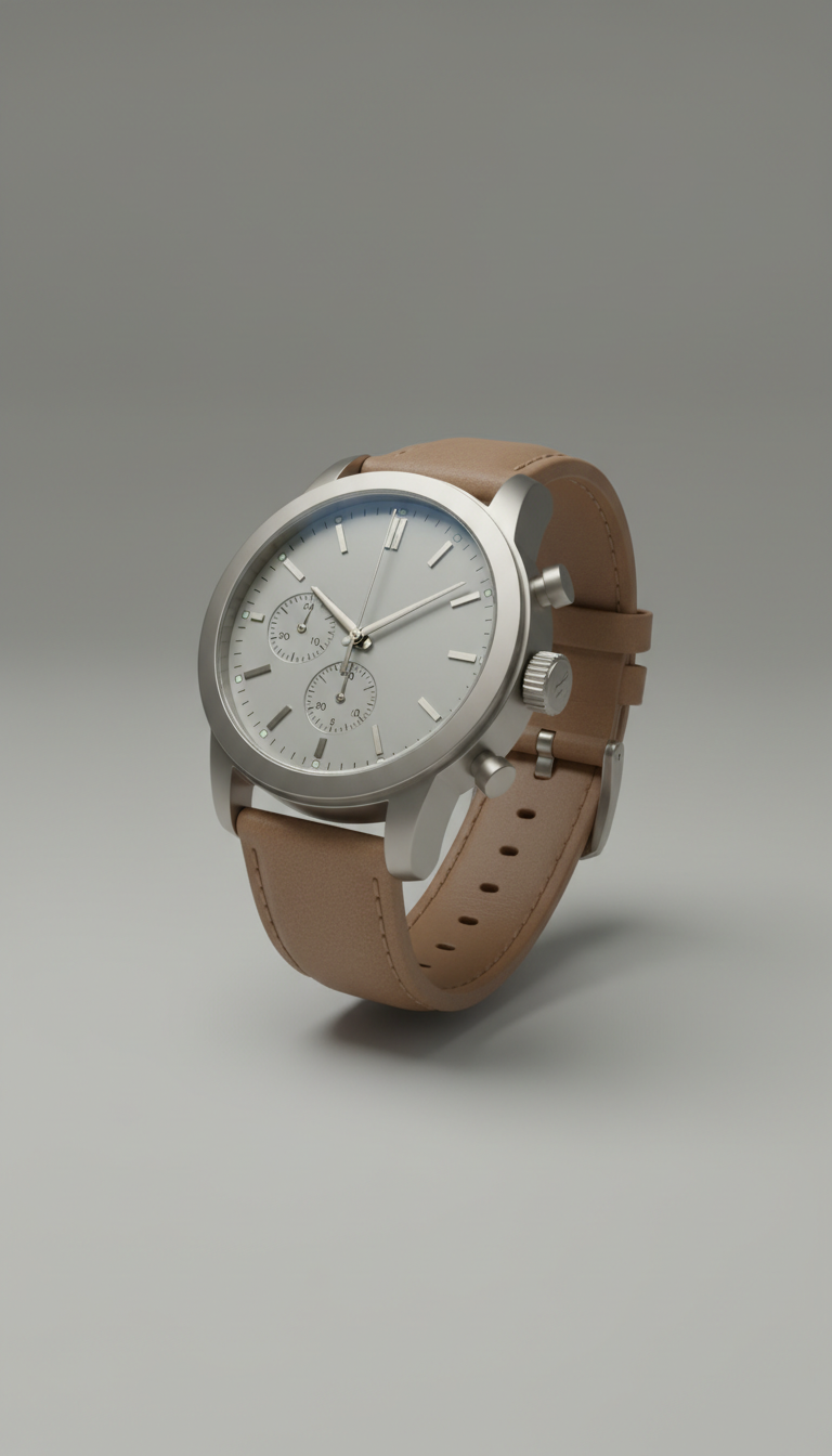 Pale pewter traveler’s chronograph