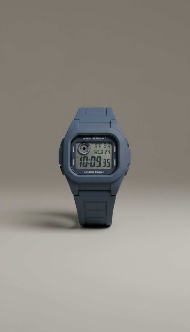 Stone blue water resistant digital watch